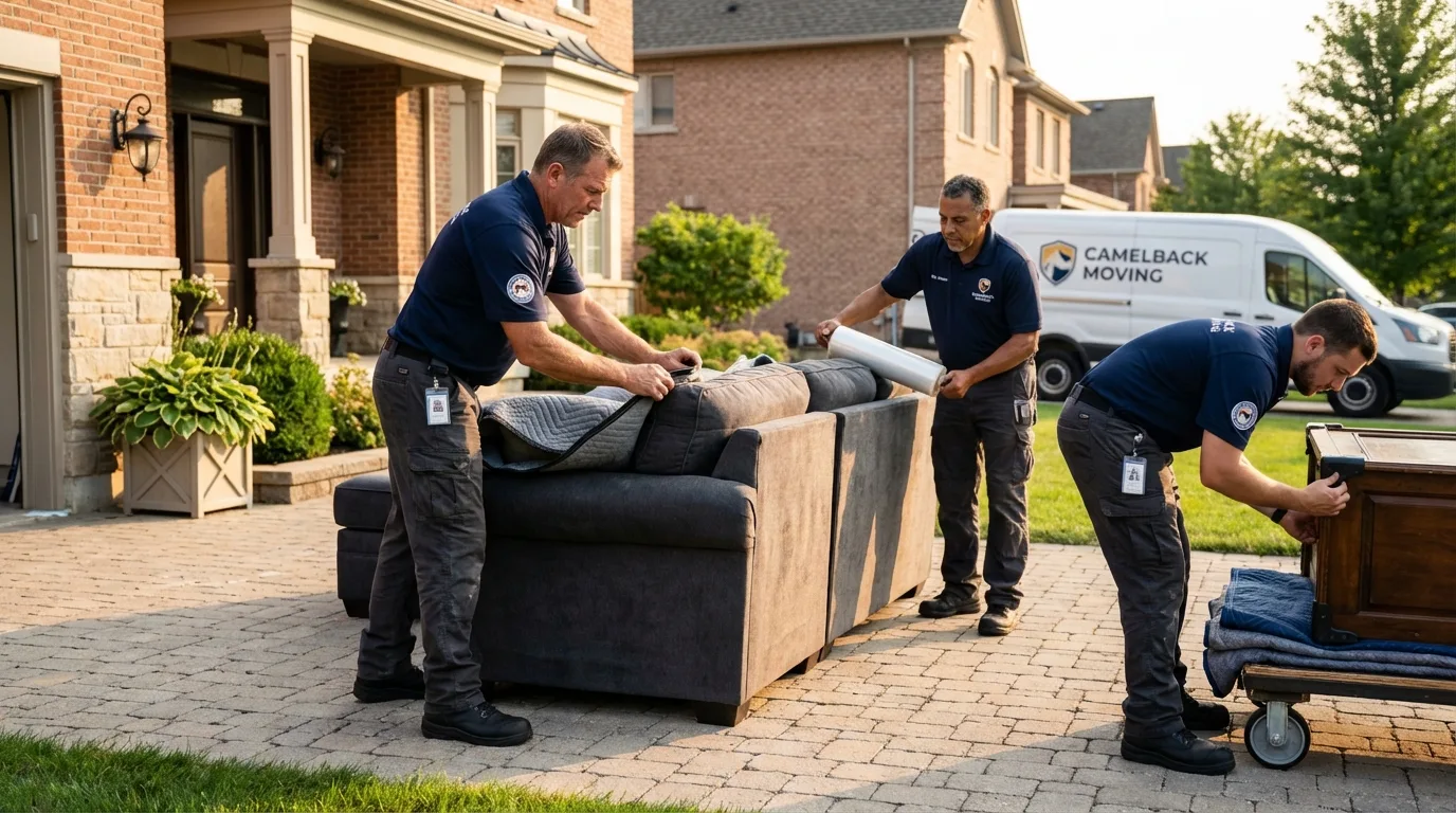 Large estate moving crew wrapping furniture in Buckhannon, WV